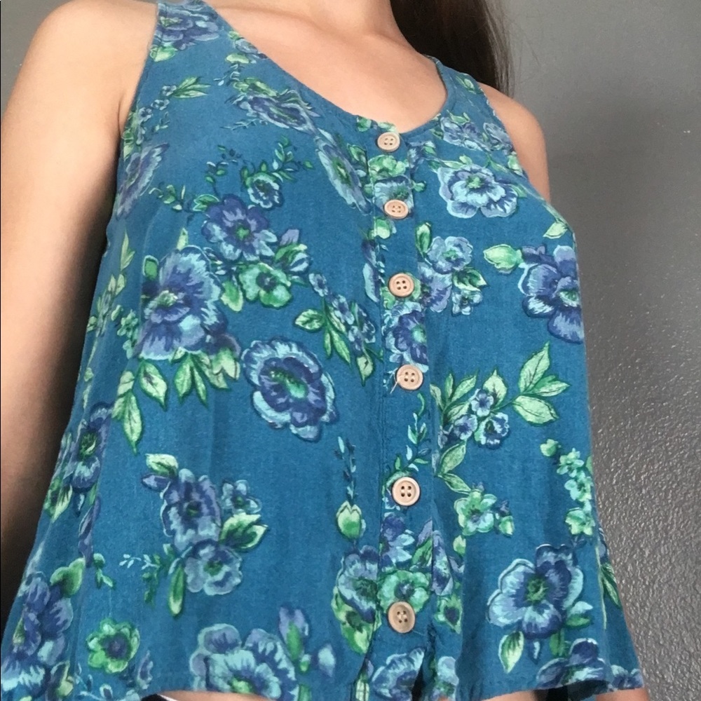 Blue Floral Tank